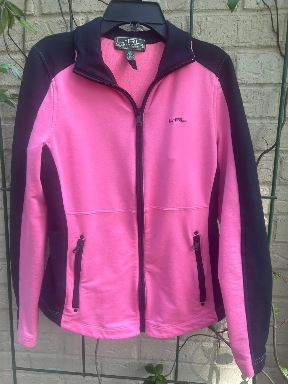 Ralph Lauren Pink and Black Zip-Up Jacket